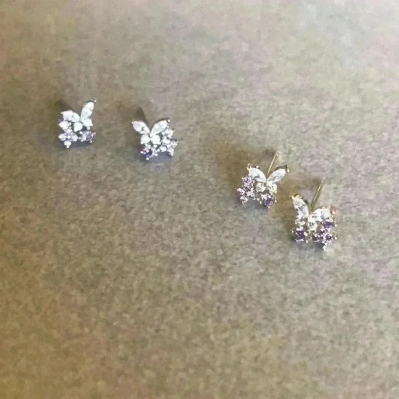 Free gift with purchase-S925 Lavender Butterfly Rhinestone Earring - Picture 7 of 10